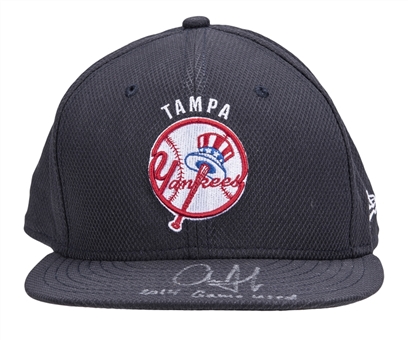 2014 Aaron Judge Game Used, Signed and Inscribed Tampa Yankees Hat (Anderson Authentics LOA) 